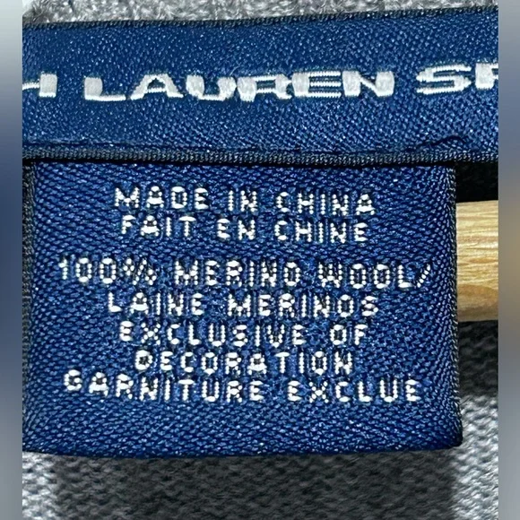 Ralph Lauren Sport Women’s Gray Long Sleeve 100% Merino Wool Sweater Size S - Picture 8 of 8